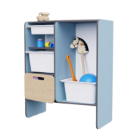 Шкаф для игрушек во входную группу из коллекции мебели «НЕГА» (цвет голубой) - «globural.ru» - Воркута