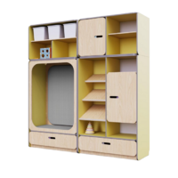 Детская стенка с местом для хранения и прямоугольной зоной отдыха из коллекции «НЕГА» (цвет желтый) - «globural.ru» - Воркута