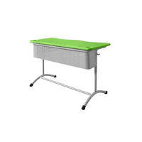 Стол ученический двухместный регулируемый по высоте с перфорированным экраном - «globural.ru» - Воркута