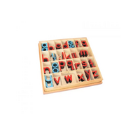 Английский подвижный деревянный алфавит в коробке - печатные буквы. 5/10 штук - «globural.ru» - Воркута