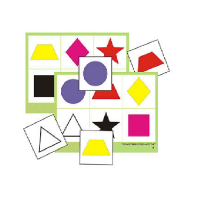 Лото "Цветное геометрическое" (8 планшета, 48 карточки, цветное, ламинированное) - «globural.ru» - Воркута