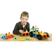 Набор Полидрон Магнитный "Конструируем транспорт" с дополнительным комплектом колес (Расширенный) - «globural.ru» - Воркута