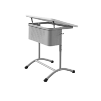 Стол ученический одноместный регулируемый по высоте с наклонной пластиковой столешницей - «globural.ru» - Воркута