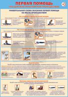Плакат "Универсальная схема оказания первой помощи на месте происшествия" 1000*1400 винил - «globural.ru» - Воркута