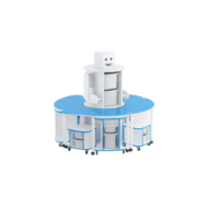 Модуль-стеллаж "Робот- Робик" (синий-белый) - «globural.ru» - Воркута