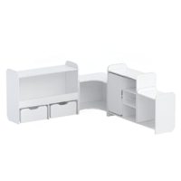 Набор стеллажей для игрушек и пособий "Росток" (белый) - «globural.ru» - Воркута