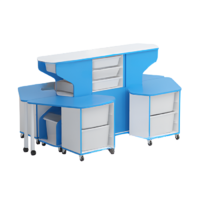 Модуль-стеллаж "Робот-Робик 002" (белый/синий) - «globural.ru» - Воркута