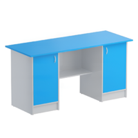 Стол корпусной двухтумбовый (серый/синий) - «globural.ru» - Воркута