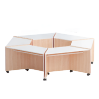 Композиция из корпусных столов трапеций (бук/белый) - «globural.ru» - Воркута