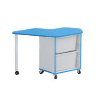 Стол детский левый Робик 002 (белый/синий) - «globural.ru» - Воркута