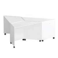 Композиция из корпусных столов трапеций (белый) - «globural.ru» - Воркута