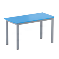 Стол каркасный составной два угла столешницы скруглены (синий/серый) - «globural.ru» - Воркута