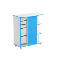 Стеллаж правый Робик 001 (белый/синий) - «globural.ru» - Воркута