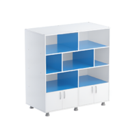 Шкаф-стеллаж (белый/синий) - «globural.ru» - Воркута