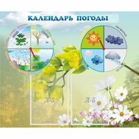 Стенд "Календарь погоды" с 2 карманами - «globural.ru» - Воркута