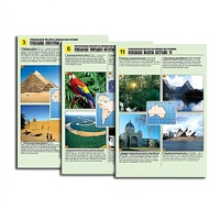 Комплект таблиц по географии раздаточных "Уникальные объекты южных материков" (цвет, лам, А4, 12 шт.) - «globural.ru» - Воркута