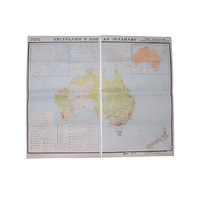 Учебная карта "Австралия и Новая Зеландия" (экономическая) 1100*1340 мм (матовое, 2-стороннее лам.) - «globural.ru» - Воркута