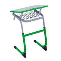 Парта одноместная с полиуретановой кромкой регулируемая по высоте и углом наклона столешницы - «globural.ru» - Воркута