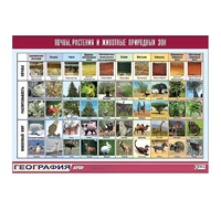 Таблица демонстрационная "Почвы, растения и животные природных зон" (винил 70x100) - «globural.ru» - Воркута
