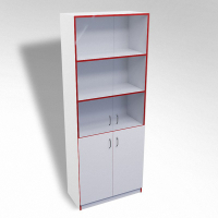 Стеллаж полуоткрытый А-310 ТР со стеклом ЛДСП  - «globural.ru» - Воркута