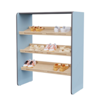 Полка для обуви во входную группу из коллекции мебели «НЕГА» (цвет голубой) - «globural.ru» - Воркута