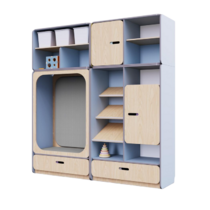 Детская стенка с местом для хранения и прямоугольной зоной отдыха из коллекции «НЕГА» (цвет голубой) - «globural.ru» - Воркута