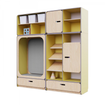 Детская стенка с местом для хранения и прямоугольной зоной отдыха из коллекции «НЕГА» (цвет желтый) - «globural.ru» - Воркута