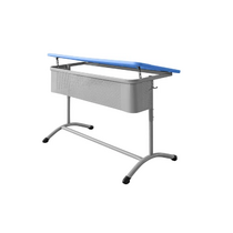 Стол ученический двухместный регулируемый по высоте с наклонной пластиковой столешницей - «globural.ru» - Воркута