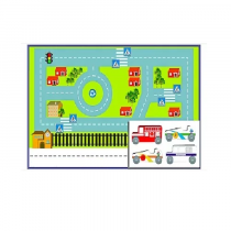 Игровой коврик "Дорожное движение - 3" с набором транспортных средств - «globural.ru» - Воркута