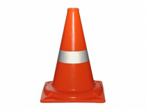 Сигнальный дорожный конус (жесткий, с одной световозвращающей полосой) - «globural.ru» - Воркута