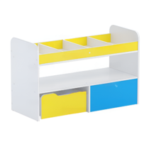 Стеллаж для пособий 1 (белый/желтый/синий) - «globural.ru» - Воркута