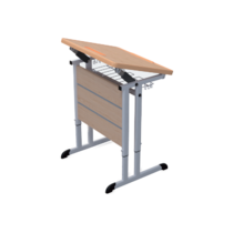 Стол ученический одноместный наклоняемый на плоскоовальной трубе 3-7 гр.р. - «globural.ru» - Воркута