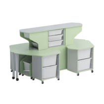 Модуль-стеллаж "Робот-Робик 002" (серый/фисташковый) - «globural.ru» - Воркута