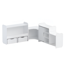 Набор стеллажей для игрушек и пособий "Росток" (белый) - «globural.ru» - Воркута