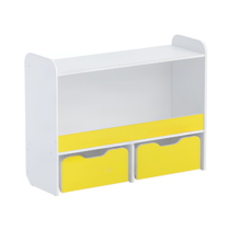 Стеллаж для игрушек и пособий "Росток 1" (белый/желтый) - «globural.ru» - Воркута