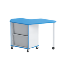 Стол детский правый Робик 002 (белый/синий) - «globural.ru» - Воркута