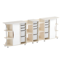 Модульные стеллажи Робик 001 (дуб молочный/белый) - «globural.ru» - Воркута