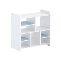 Стеллаж для пособий 2 (белый/прибрежный синий)  - «globural.ru» - Воркута