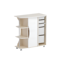 Стеллаж левый Робик 001 (дуб молочный/белый)  - «globural.ru» - Воркута