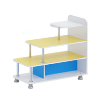 Стеллаж для пособий 4 (белый/желтый/синий)  - «globural.ru» - Воркута