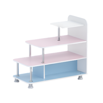 Стеллаж для пособий 4 (белый/зефир/прибрежный синий)  - «globural.ru» - Воркута