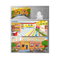 Стенд для сюжетно-ролевых игр 2-х сторонний (супермаркет, кафе) - «globural.ru» - Воркута