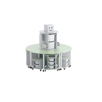 Модуль-стеллаж "Робот- Робик" (серый-фисташковый) - «globural.ru» - Воркута