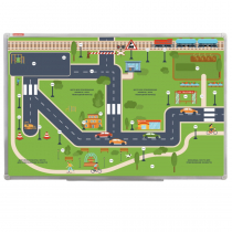 Магнитно-маркерная доска "Безопасный маршрут школьника" (дом-школа-дом) с комплектом тематических магнитов КМ-17 - «globural.ru» - Воркута