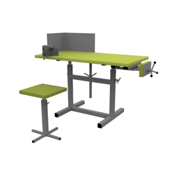 Верстак ученический комбинированный с тисками и струбциной, с защитным экраном и табуретом - «globural.ru» - Воркута