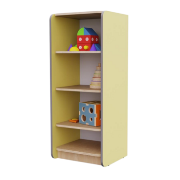 Открытый шкаф с полками из коллекции мебели «НЕГА» (цвет желтый) - «globural.ru» - Воркута