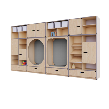 Детская стенка с местом для хранения и зонами отдыха из коллекции «НЕГА» (цвет бежевый) - «globural.ru» - Воркута