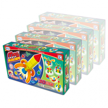 Магнитный конструктор Строитель. Базовый 30 деталей + колесная база. Комплект на группу - «globural.ru» - Воркута