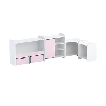 Набор стеллажей для игрушек и пособий "Росток" (белый/зефир) - «globural.ru» - Воркута