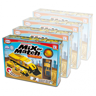 Магнитный конструктор Транспорт "Смешай и собери". Серия Строительная техника. Комплект на группу - «globural.ru» - Воркута